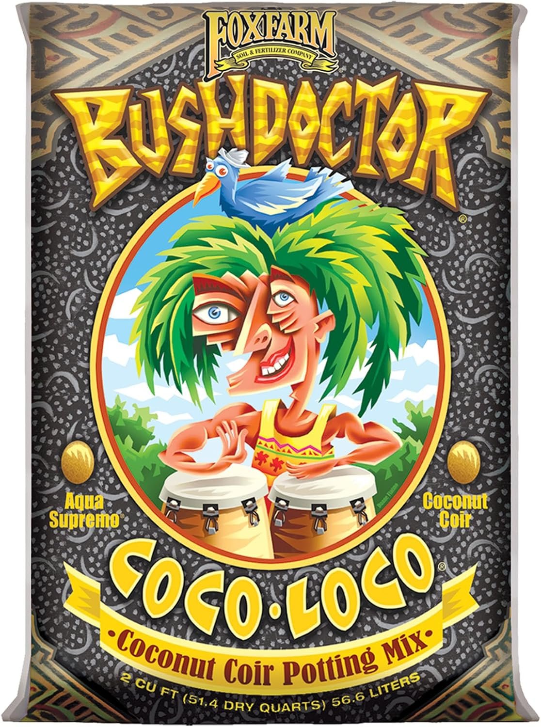 FoxFarm Bush Doctor Coco Loco Potting Mix, 2cu ft – Extends Your Watering Schedule, Triple-Washed to Reduce Salt Content – Perfect for Cultivating Vigorous Plants