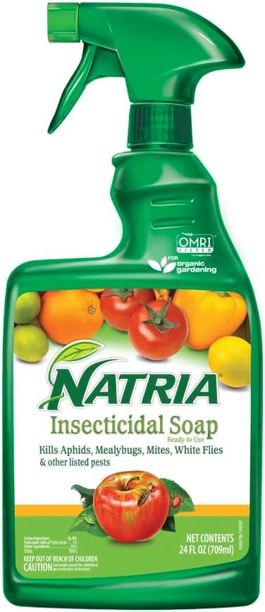 NATRIA Insecticidal Soap for Plants Indoors, Ready-to-Use Garden Bug Treatment, Insect Killer for Indoor and Outdoor Plants, 24 Ounce