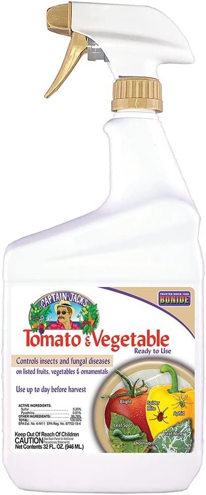 Bonide Captain Jack’s Tomato & Vegetable Spray, 32 oz Ready-to-Use Spray, Insect & Disease Control for Organic Gardening