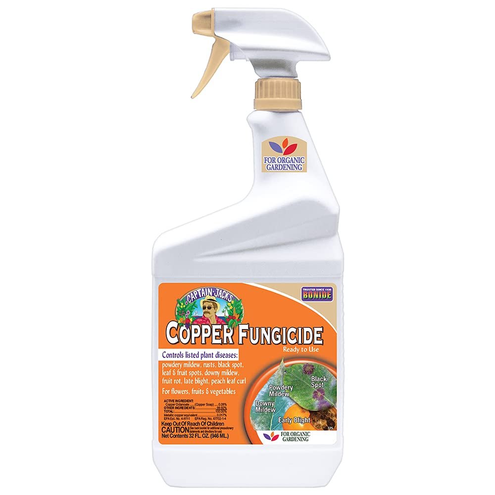 Bonide Captain Jack’s Copper Fungicide, 32 oz Ready-to-Use Spray for Organic Gardening, Controls Common Diseases, for Fruit Trees, Vegetables & Ornamentals, 1 lb