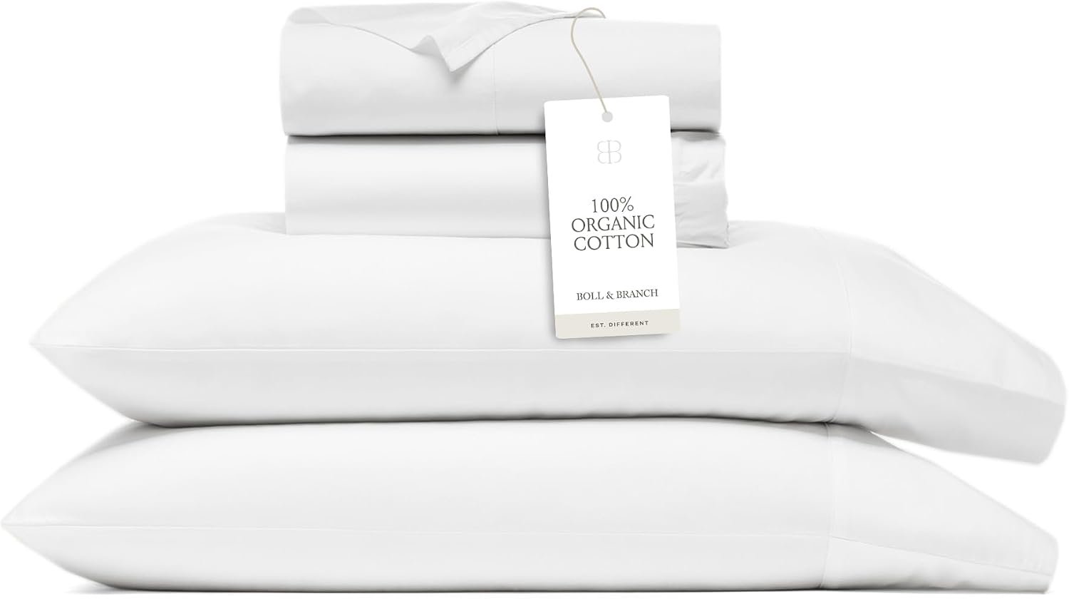BOLL & BRANCH Signature Hemmed Sheet Set, Queen, White