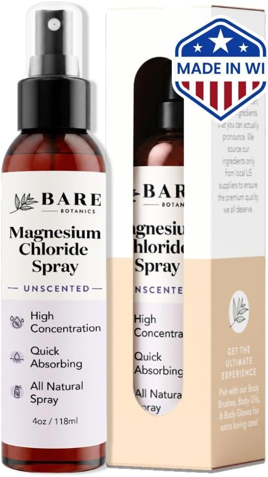 Bare Botanics Magnesium Oil Spray 4oz – Dead Sea Magnesium Chloride Mist