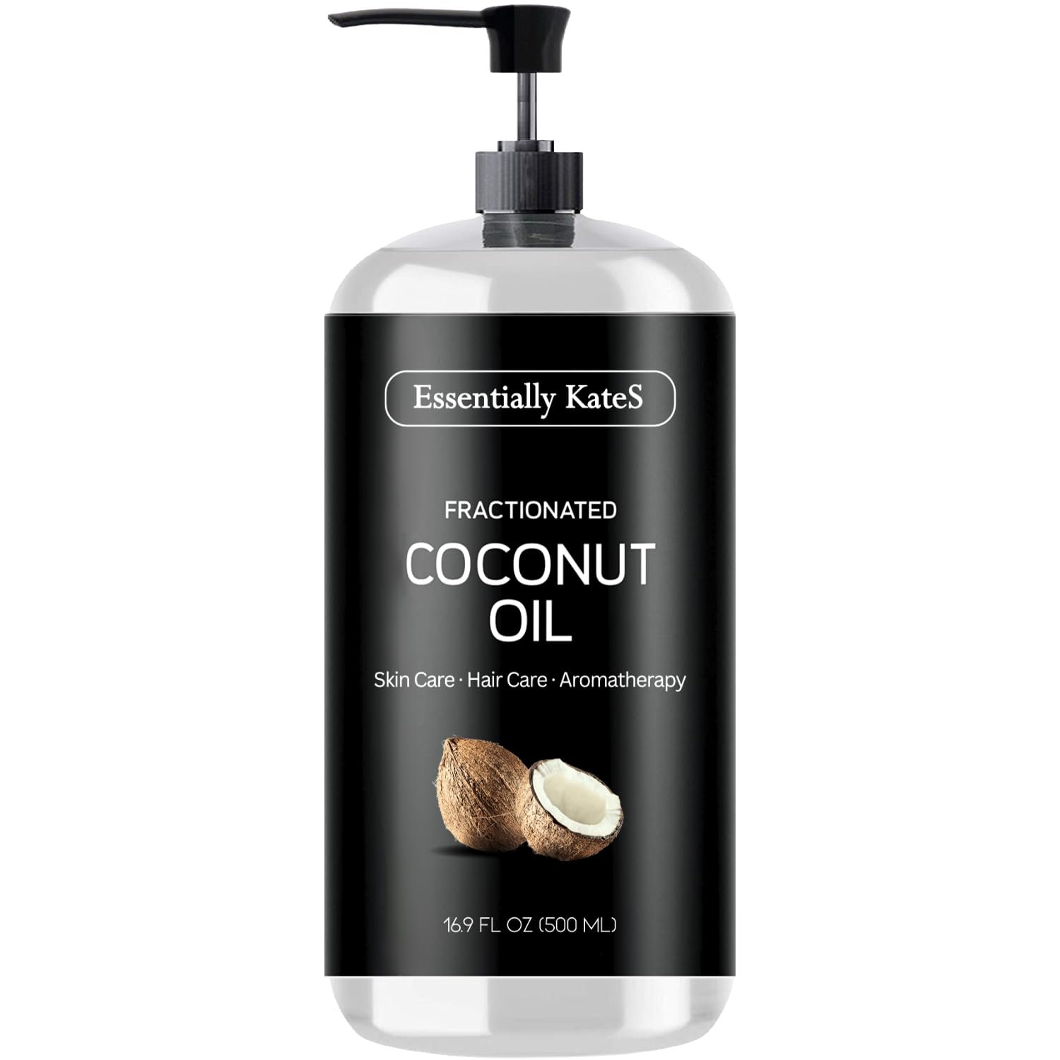 Fractionated Coconut Oil- Lightweight, Non‑Greasy Skin & Massage Oil for Soft, Silky Feel – 100% Natural, A Very Long-Lasting Glide, Fast‑Absorbing Personal Care Oil, No Scent, 16.9 Fl Oz (500ML)