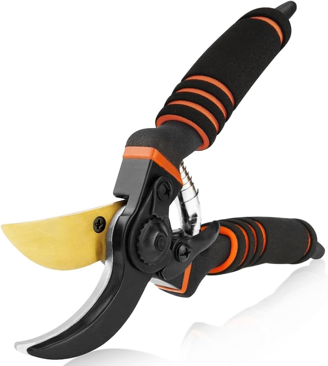 Pruning Shears, Garden Shears,Professional Bypass Pruner Hand Shears Heavy Duty, Garden Clippers,8″ Hand Pruners with Foam-Grip Handles,Plant Cutting Scissors for Gardening,Hedge