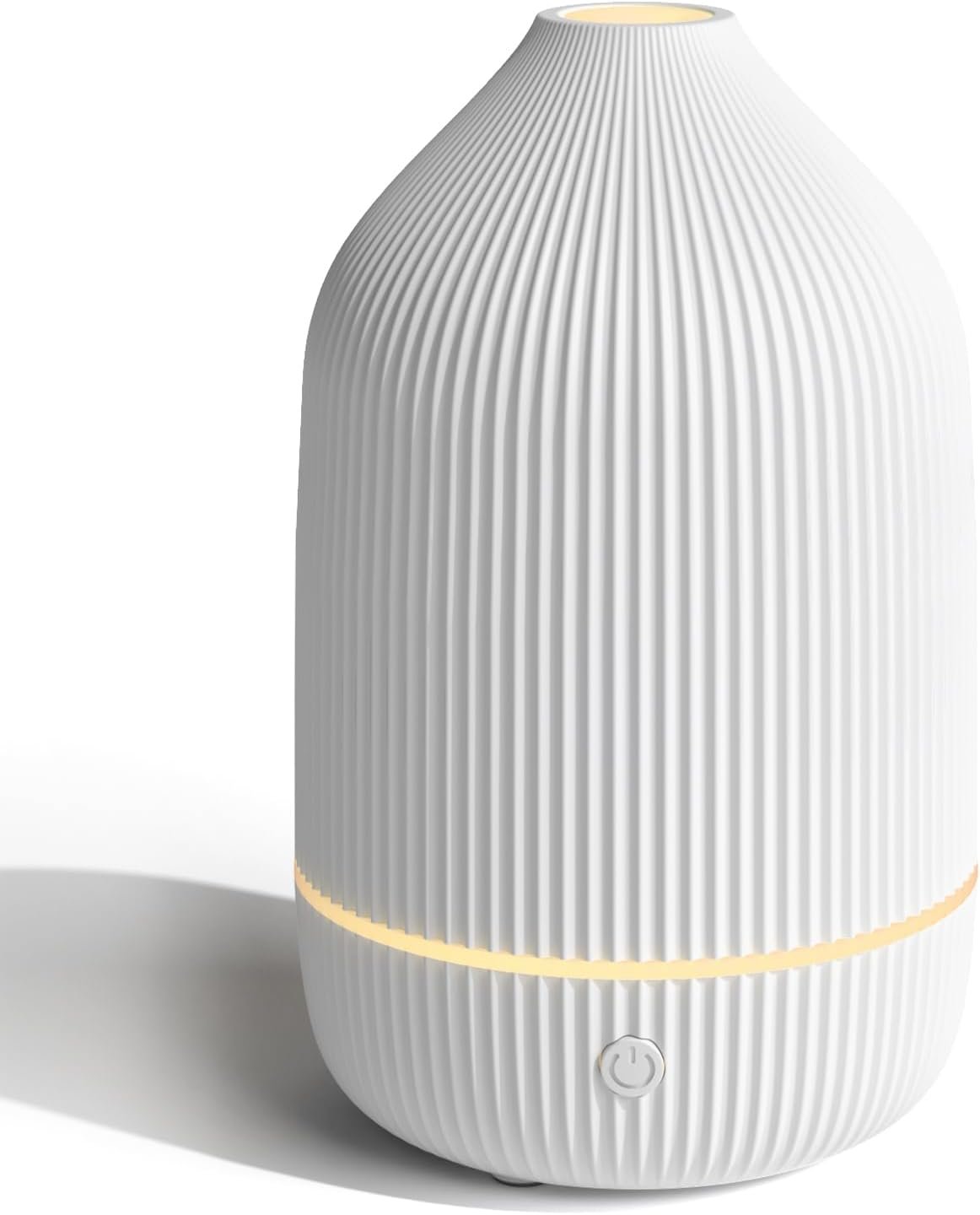 Essential Oil Diffuser, 100ml Aromatherapy Diffuser, Mini Ultrasonic Diffuser for Essential Oil, Home, Office, Cool Mist Humidifier with 7 Led Light, Auto Shut-Off, White
