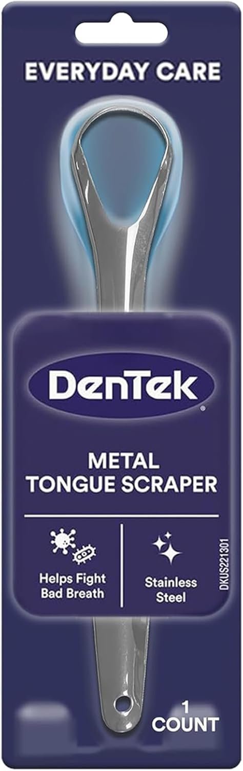 DenTek Metal Tongue Scraper for Better Oral Health, 1 Count