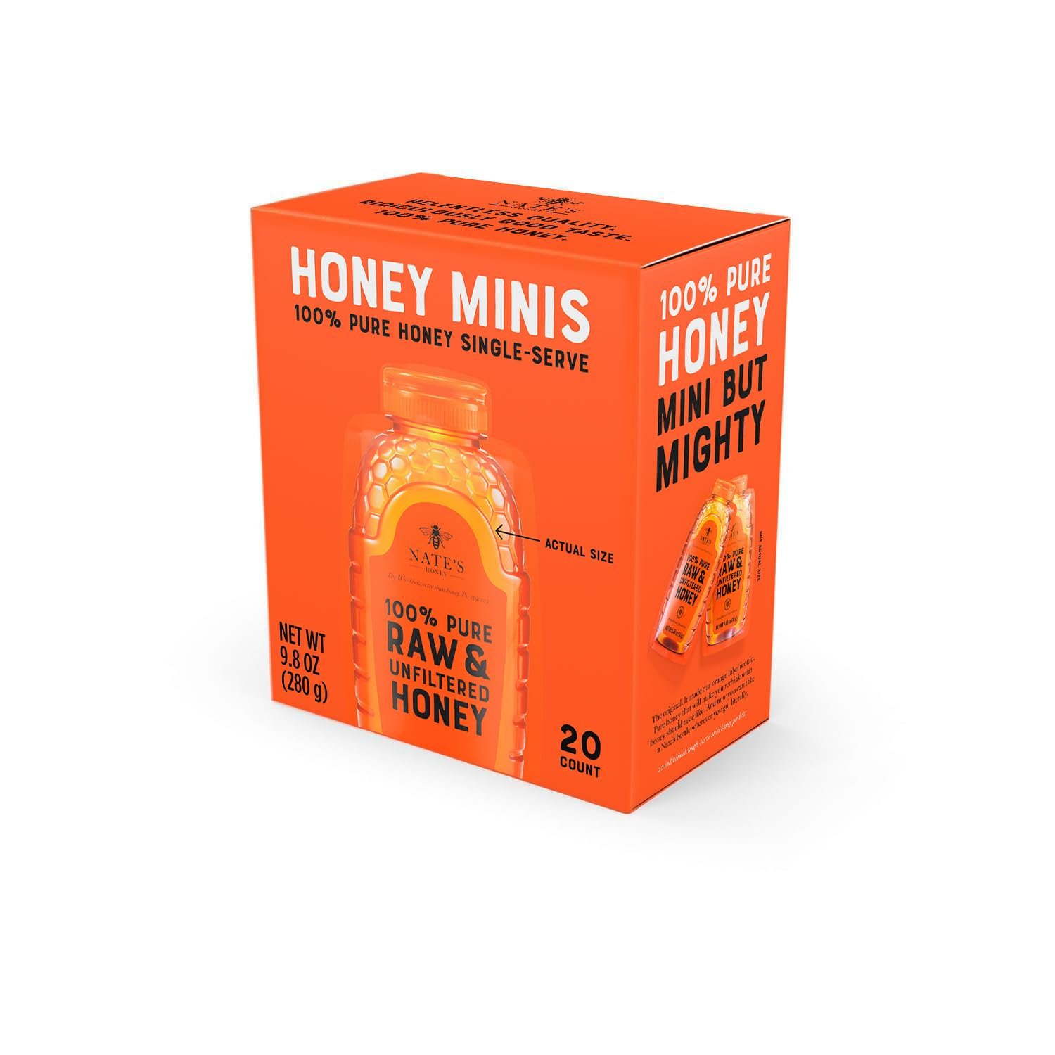 Nate’s Honey Minis – 0.49oz Packets, 20ct box