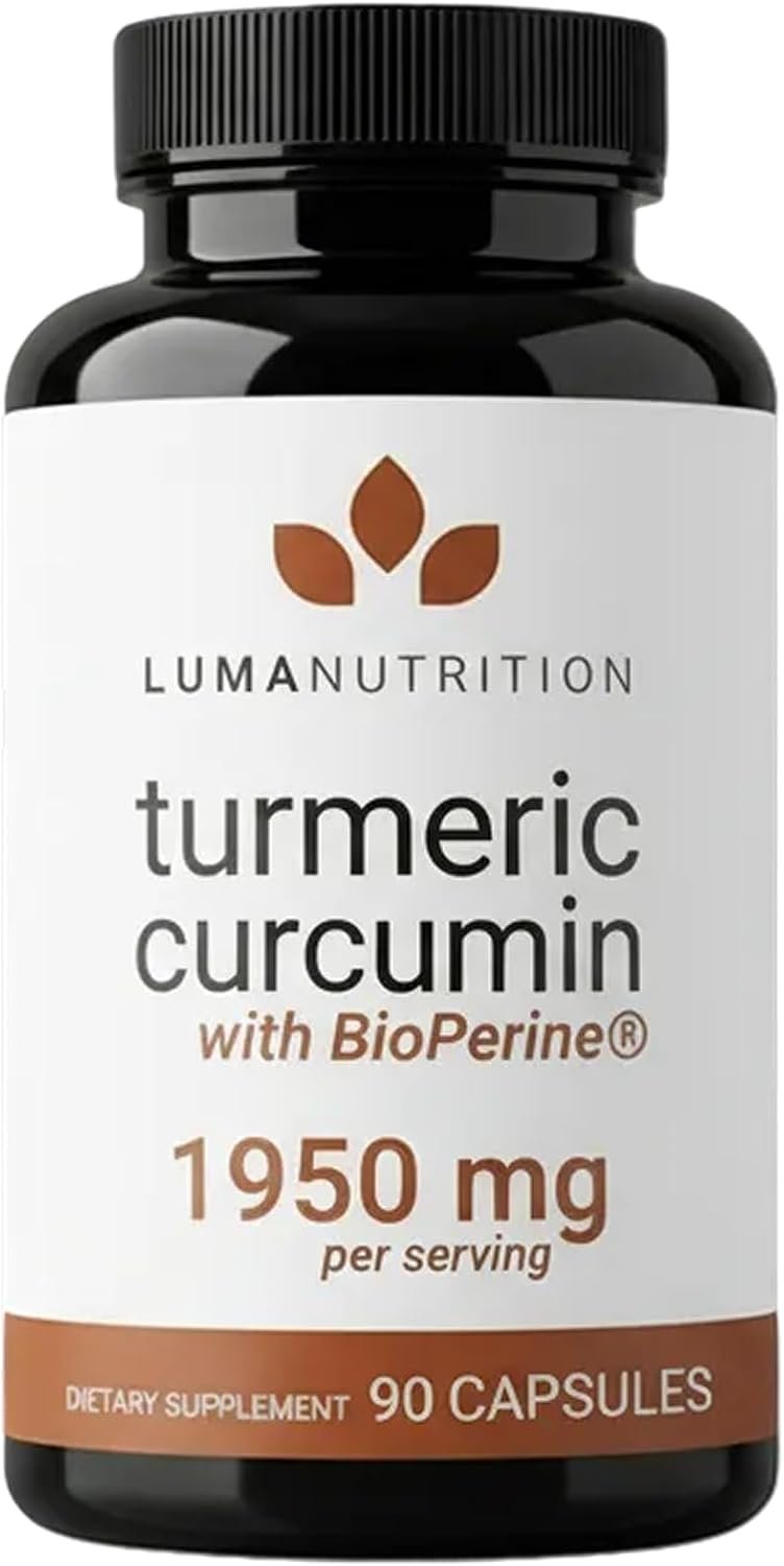 Luma Nutrition Turmeric Supplement Curcumin with Black Pepper – 90 Capsules