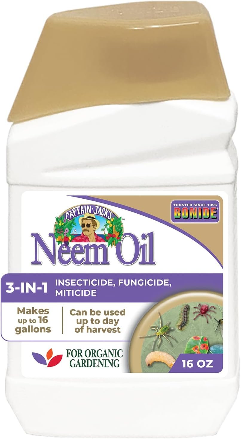 Bonide Captain Jack’s Neem Oil, 16 oz. Concentrate, Multi-Purpose Fungicide, Insecticide and Miticide for Organic Gardening