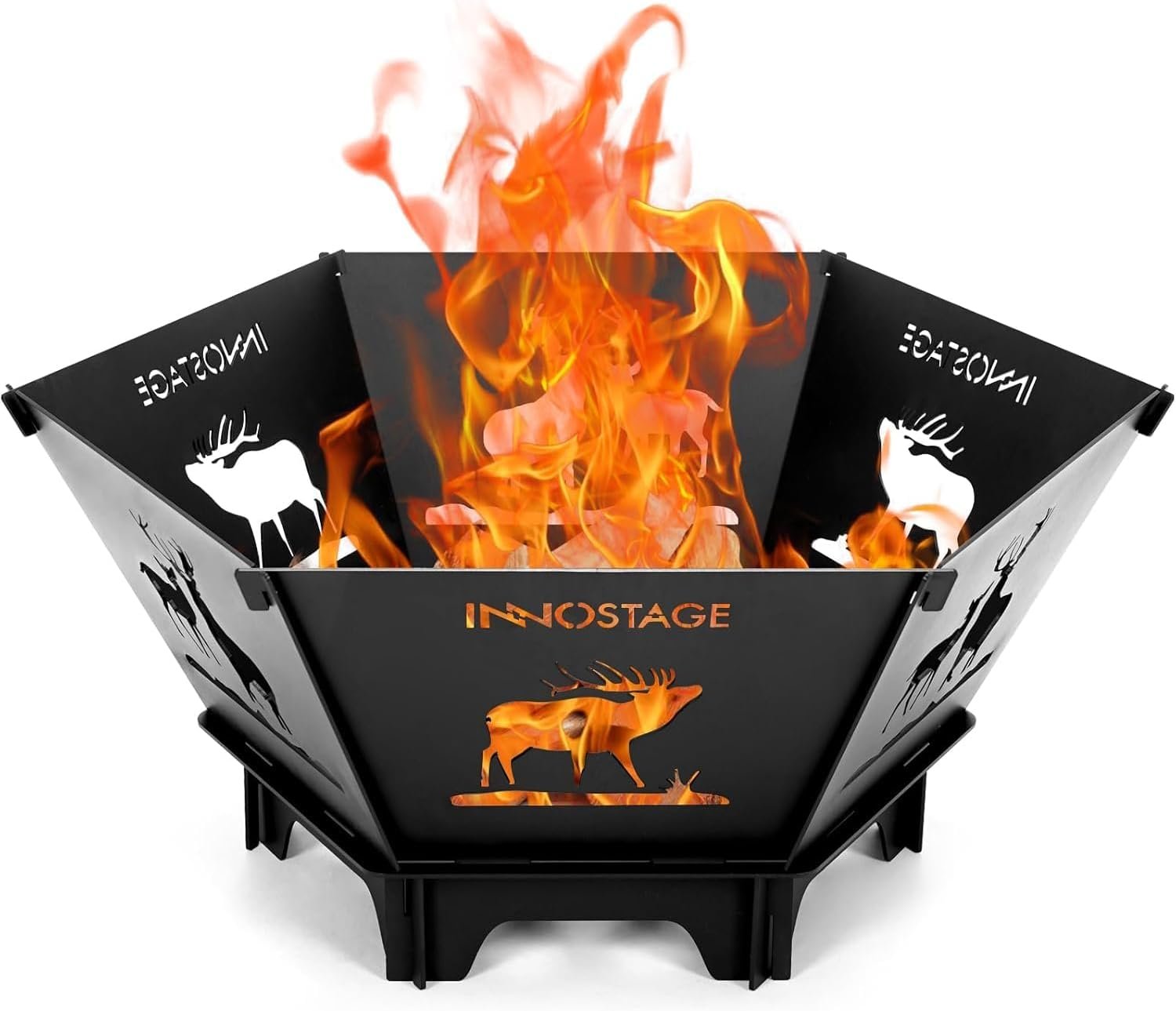 23Inch Collapsible Fire Pit for Camping with Tote Bag