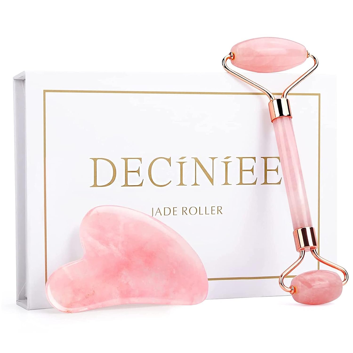 Deciniee Gua Sha Face Roller Tools: Jade Roller Facial Tools for Skin Care – Facial Massager for Face, Eyes, Neck, Relieve Fine Lines and Wrinkles