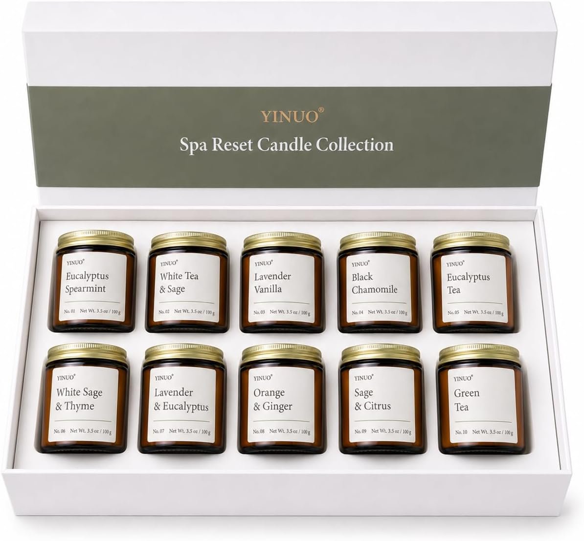 Scented Candles Gift Set for Women, 10 Pack Soy Spa Candles Bithday Gifts