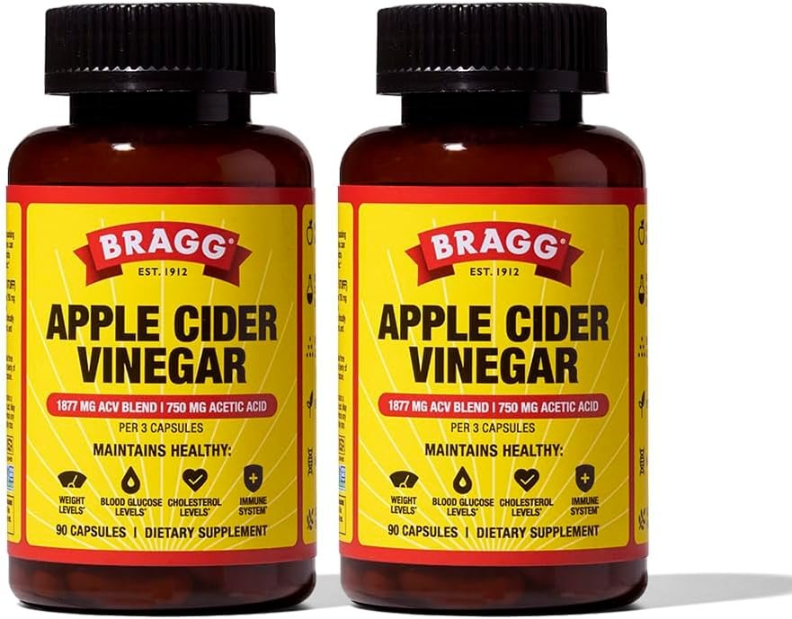 Bragg Apple Cider Vinegar Capsules – Daily Wellness Vitamin D & Zinc – 2pk