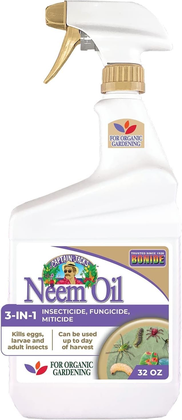 Bonide Captain Jack’s Neem Oil, 32 oz Ready-to-Use Spray, Multi-Purpose Fungicide, Insecticide and Miticide for Organic Gardening