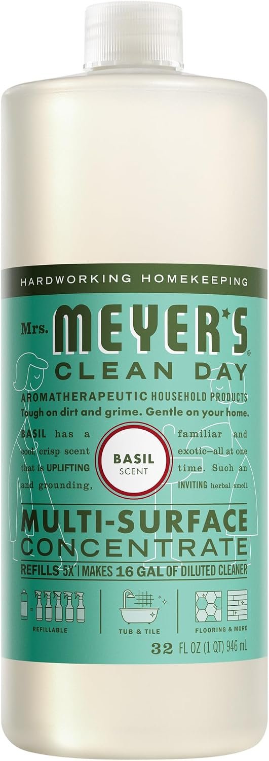 MRS. MEYER’S CLEAN DAY Multi-Surface Cleaner Concentrate, Basil, 32 fl oz