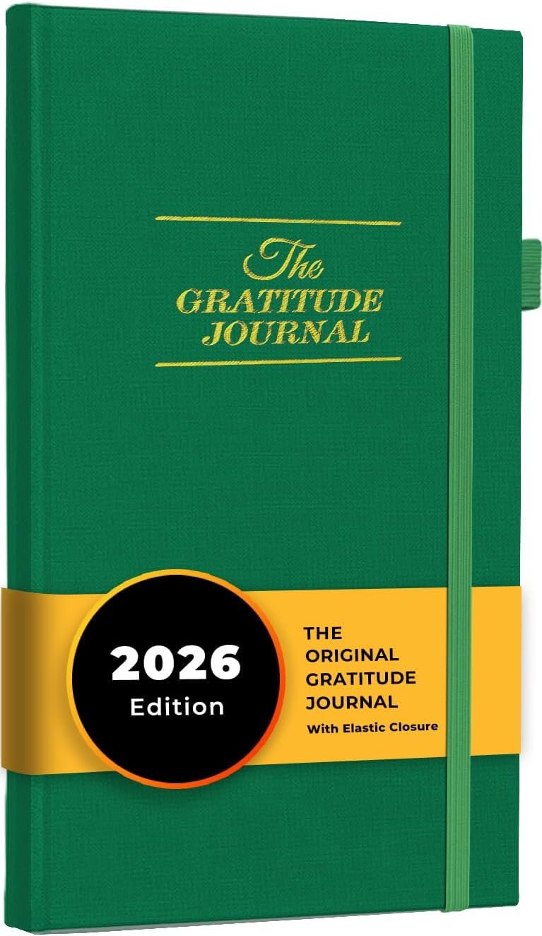 The Gratitude Journal: Inspire Thankfulness, Mindfulness, Positivity, Happiness,Upgraded with Pen Holder, Inner Pocket & Elastic Closure Band (Earth Green)