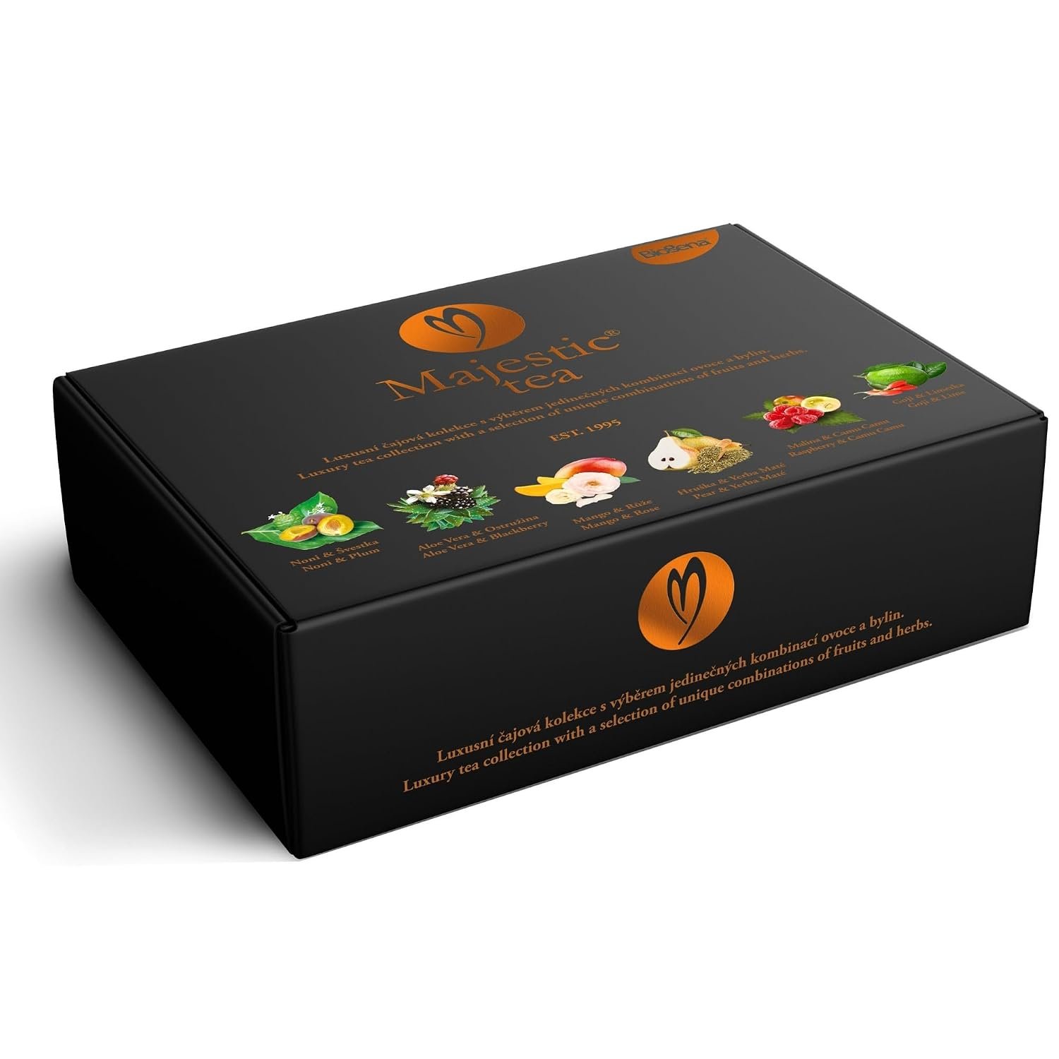 Biogena Majestic Tea Assortment Gift Box Flavored Fruit, Herbal Tea Sampler Box – (6×10 Tea Bags Variety Pack)