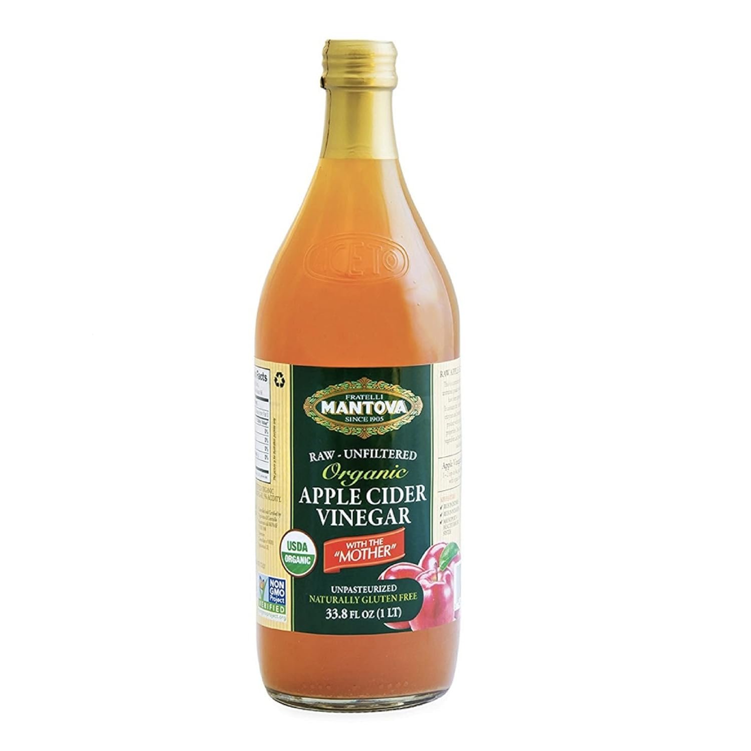 100% Raw Unfiltered Organic Apple Cider Vinegar with ‘The Mother’ – 34 Oz (2 Pack) – Rich in Probiotics and Enzymes, Perfect for Cooking, Salad Dressings, Marinades, and Drinking – A Versatile Pantry Essential for Your Wellness Routine