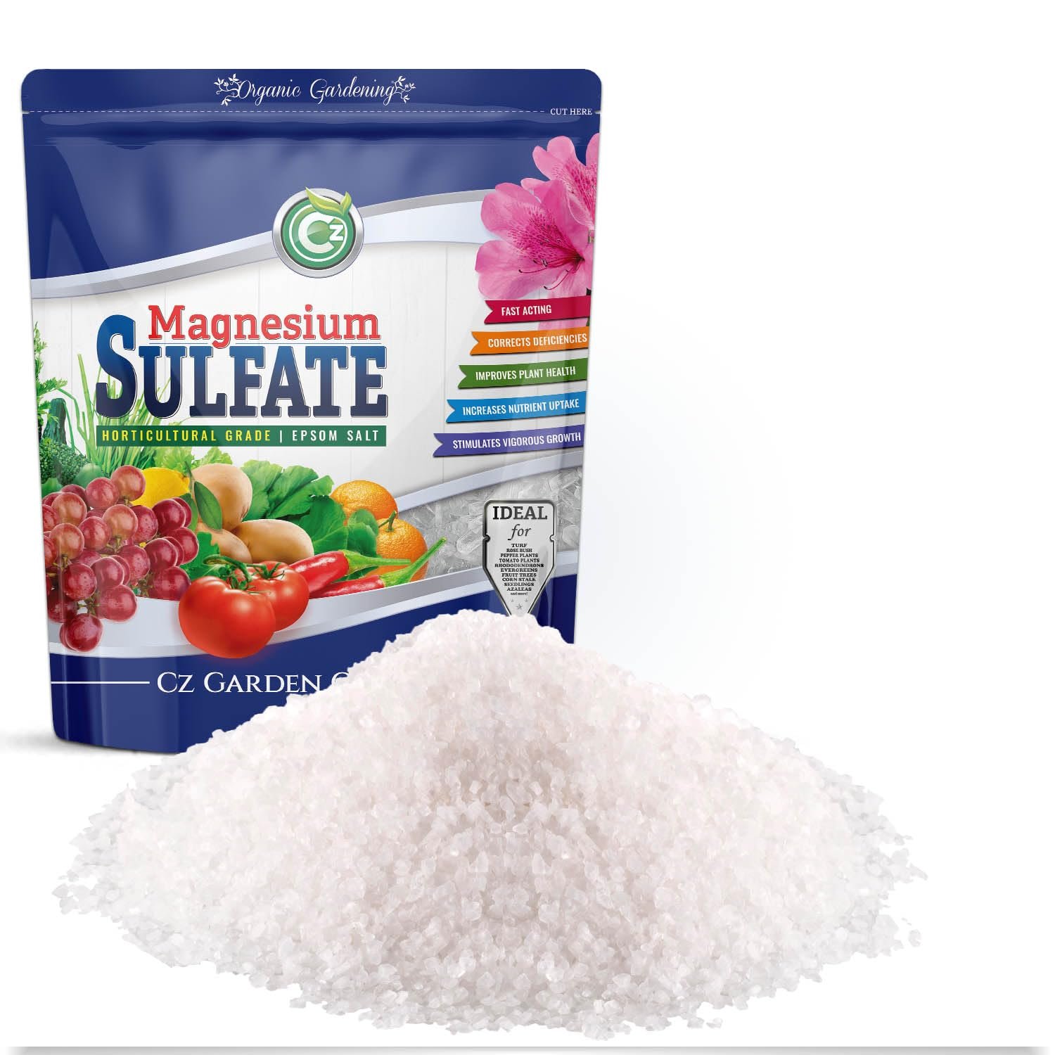 Magnesium Sulfate Epsom Salt 5LB – Made in USA – OMRI Listed – Plant Food Fertilizer for Hydroponics, Plants, Flower Gardens – Fruit, Vegetables, Holistic Herbs