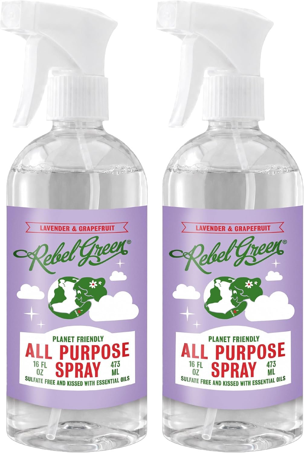 Rebel Green Natural All-Purpose Cleaning Spray, Plant-Derived Cleaner
