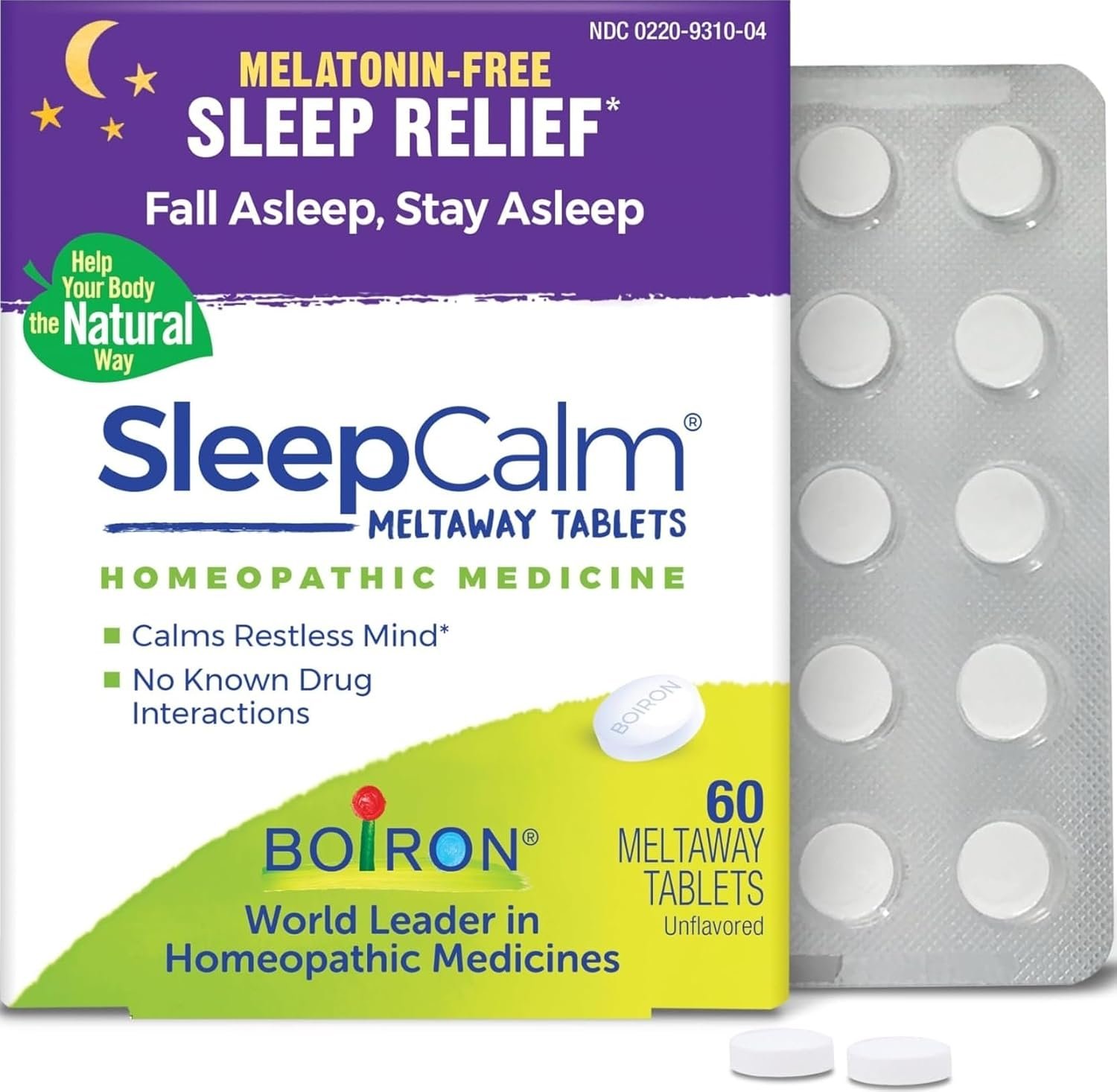 Boiron SleepCalm Sleep Aid for Deep, Relaxing, Restful Nighttime Sleep – Melatonin-Free and Non Habit-Forming – 60 Count