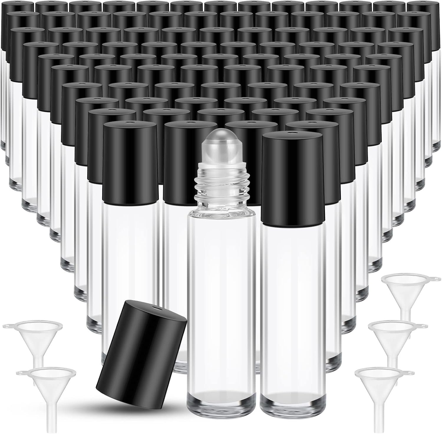 Sumind 150 Pcs Glass Essential Oil Roller Bottles 10 ml, Clear