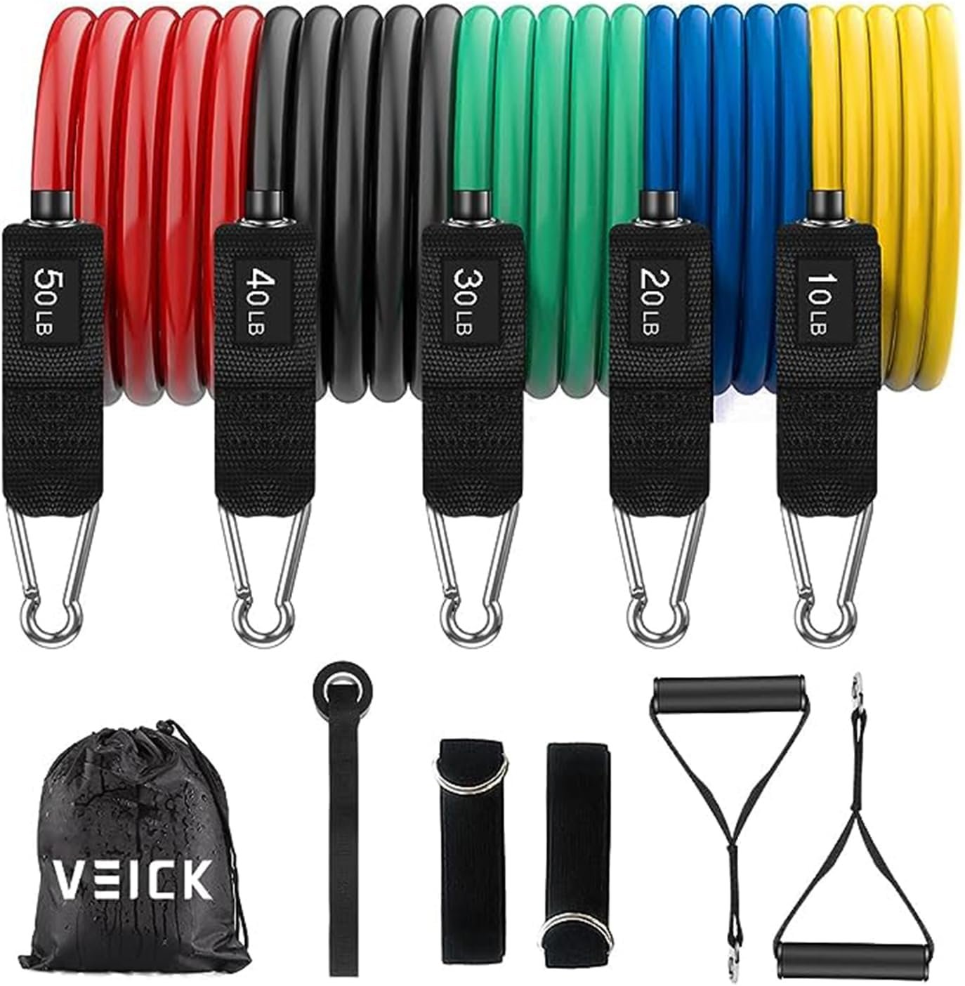 VElCK Resistance Bands Set with Handles for Exercise, Workout and Home Gym
