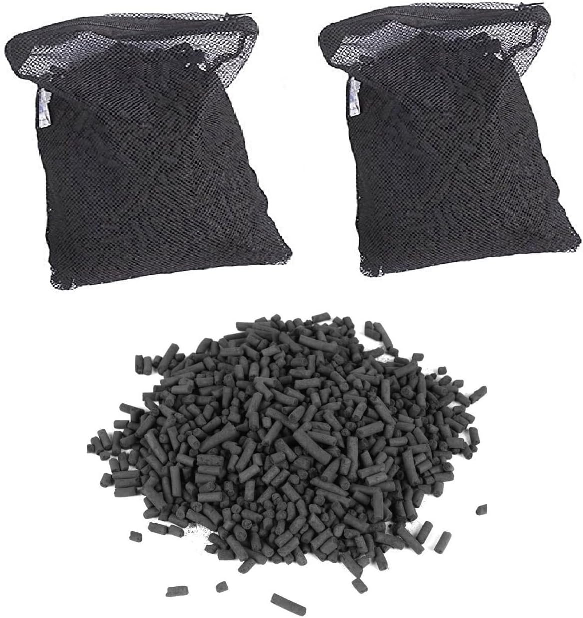 Wave Point 10 lbs (5 lbs x 2) Premium Virgin Activated Carbon Pellets in Media Bags for Aquarium Fish Koi Pond Reef Filter Media, Air Filter, Composting Deodorizing, Total 10 lbs (2 Bags), 1.9 Gallon