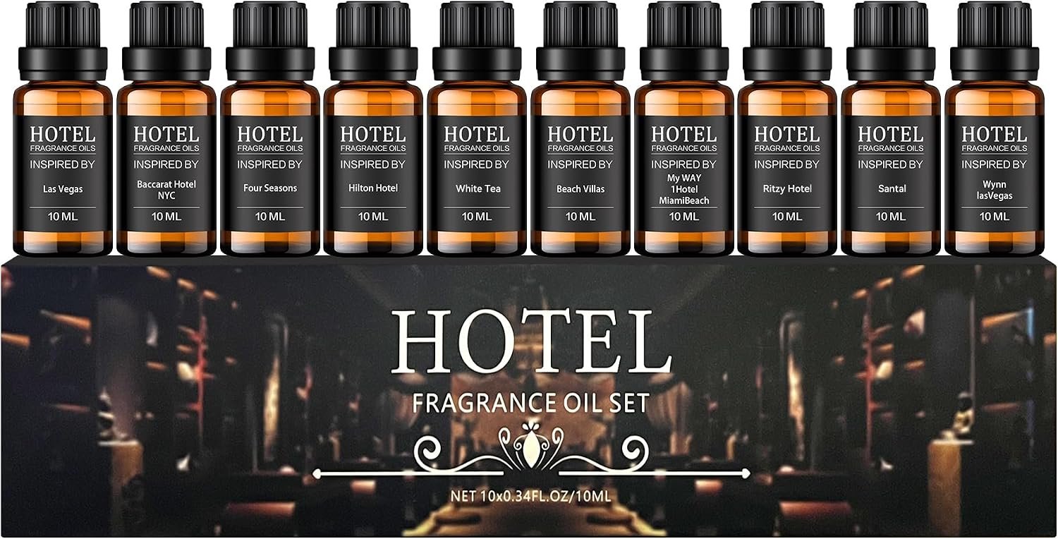 Hotel Collection Diffuser Essential Oil Gift Set,Hotel Scents for Home,Stress Relief Air Freshening,My Way,The Beach Villas and Other Luxury Hotel Scents