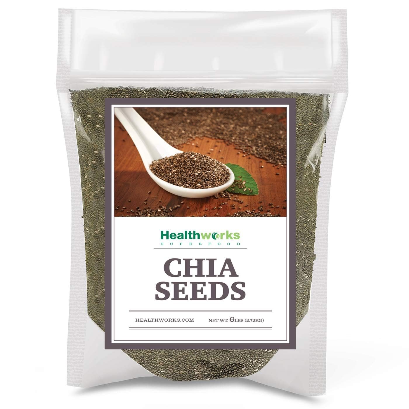 Healthworks Superfoods Natural Raw Chia Seeds 6 lb Fiber Vegan Keto Non-GMO