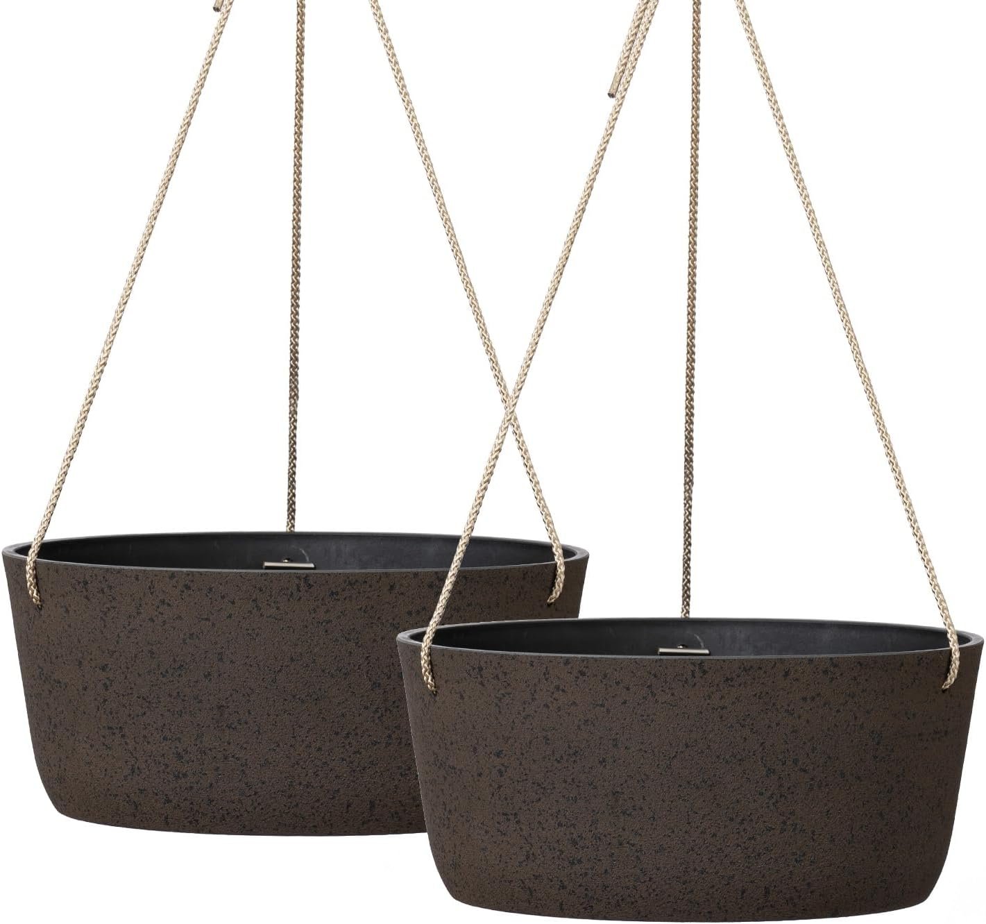 La Jolie Maison Large Hanging Planters for Outdoor Plants, Set of 2 12 Inch