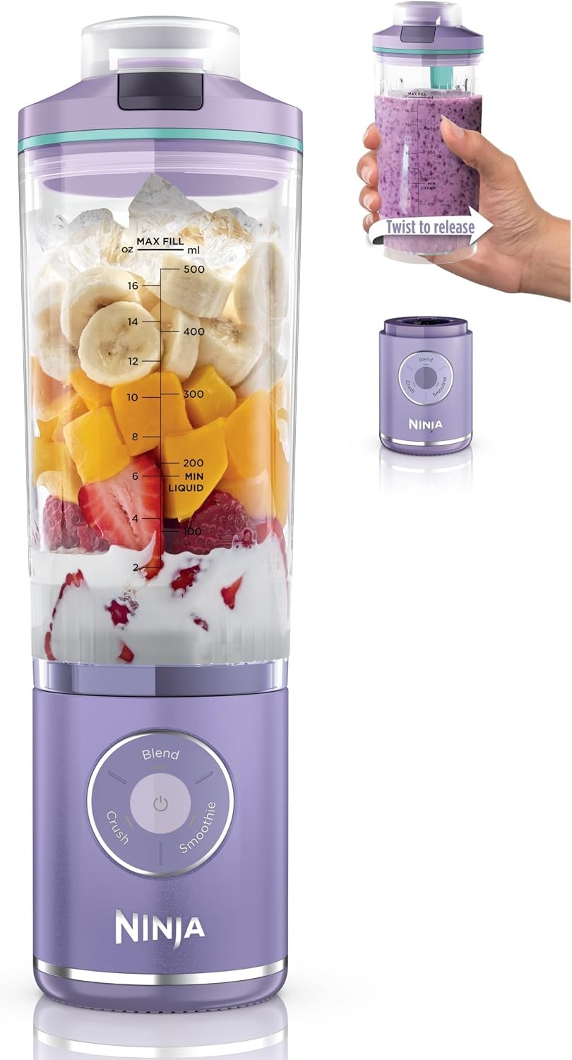 Ninja Blast Max Portable Blender, Twist & Go, 22oz, Purple, BC251PU