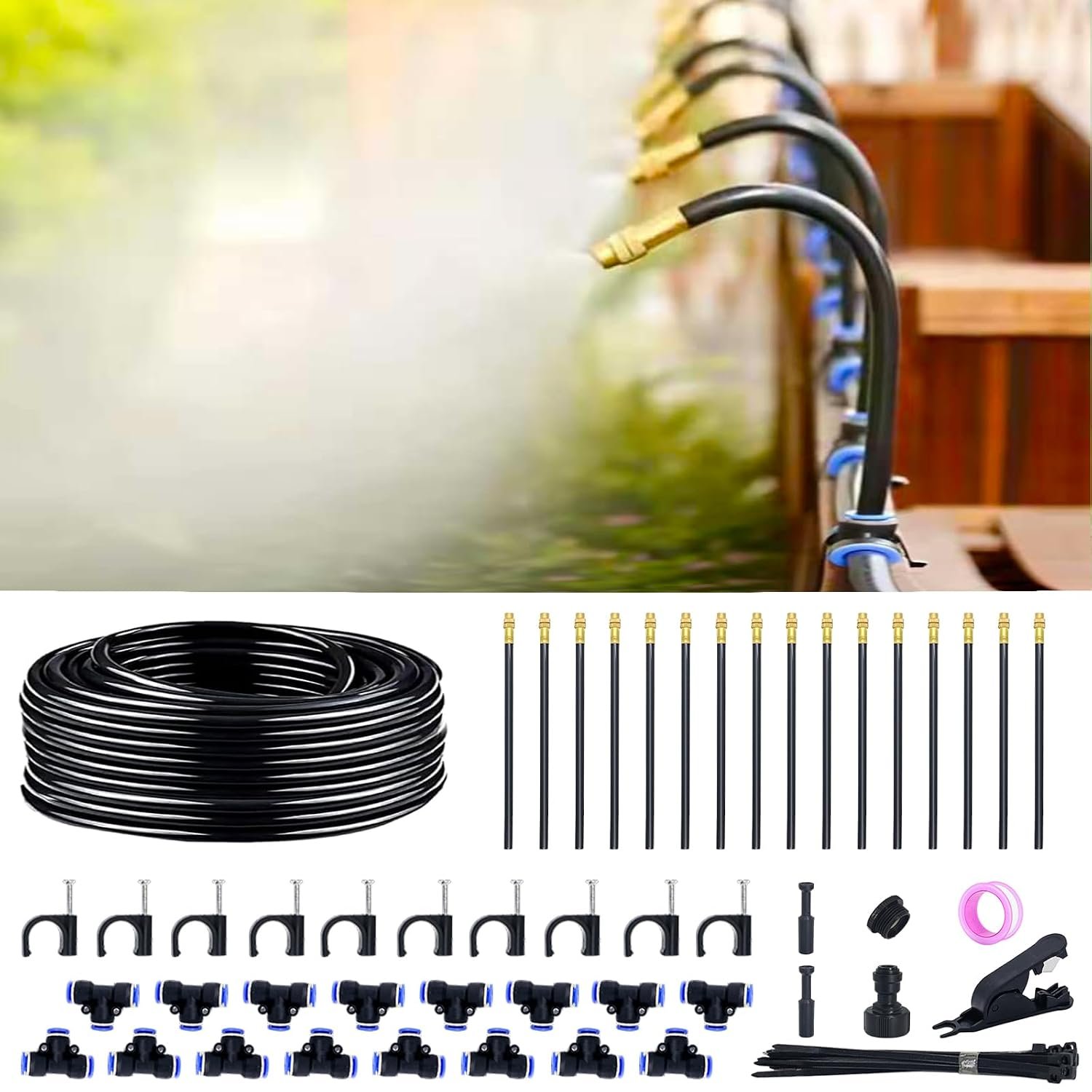 Thiswing 360° Adjustable Drip Irrigation System with 16 Nozzles