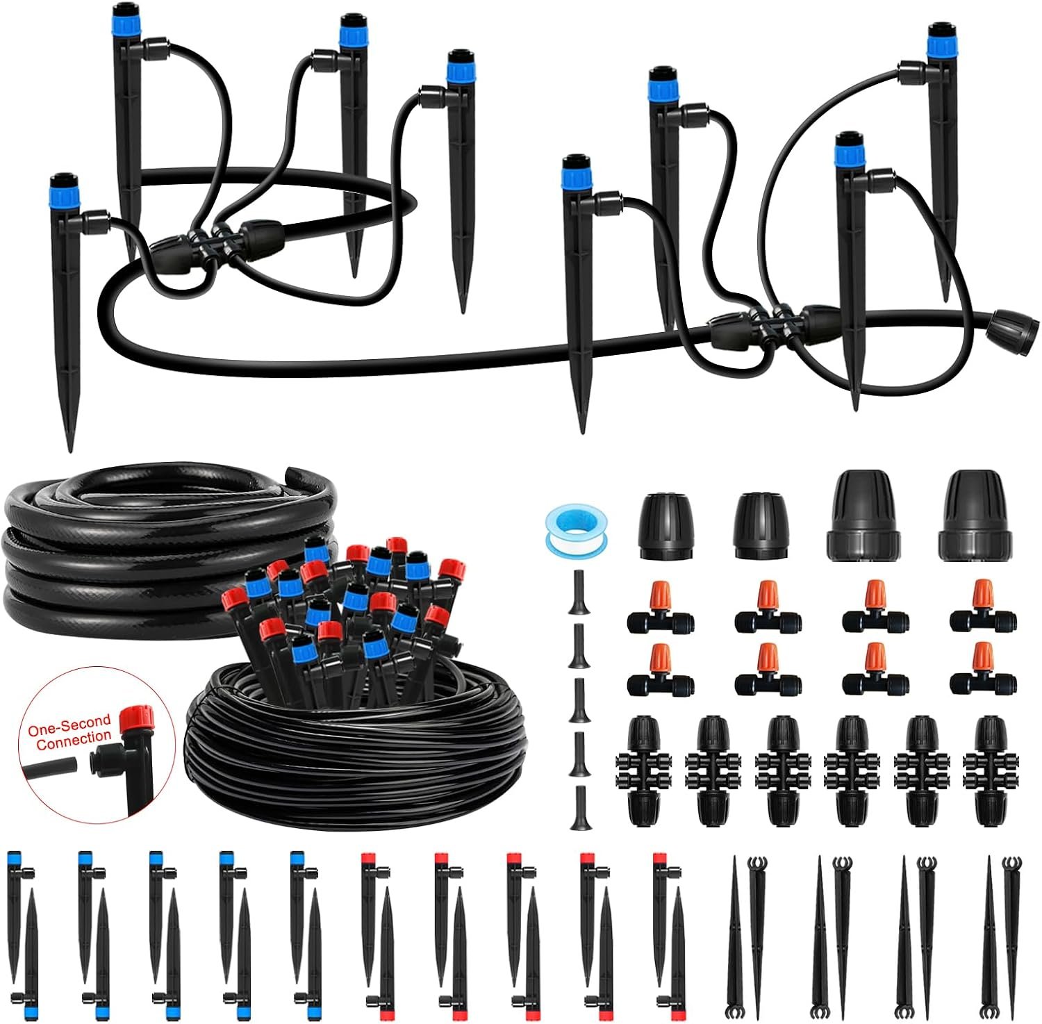 Drip Irrigation Kit for Garden, Quick-Connect Plant Watering System 150FT