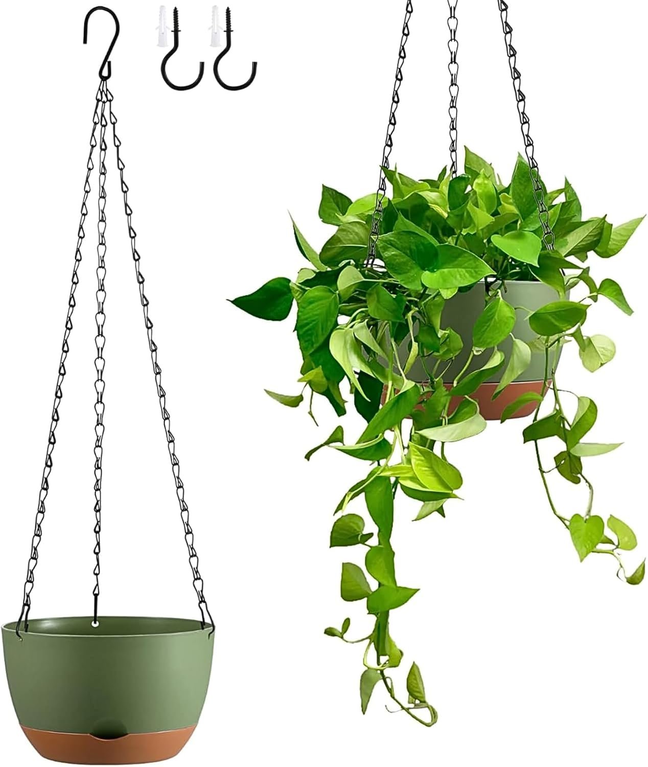 Set of 2-8 Inch Hanging Planters for Indoor Outdoor Plants