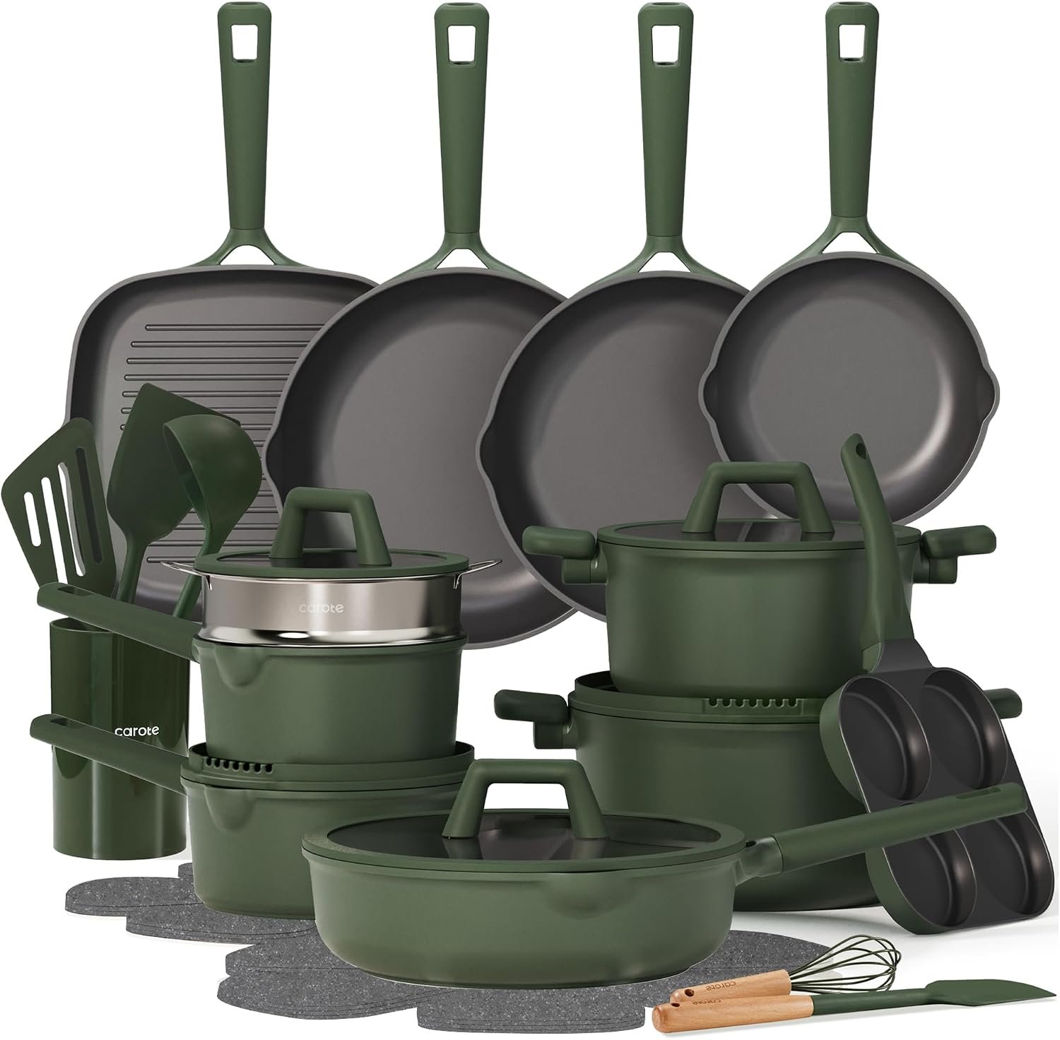 CAROTE 31pcs Pots and Pans Set, Nonstick Cookware Set