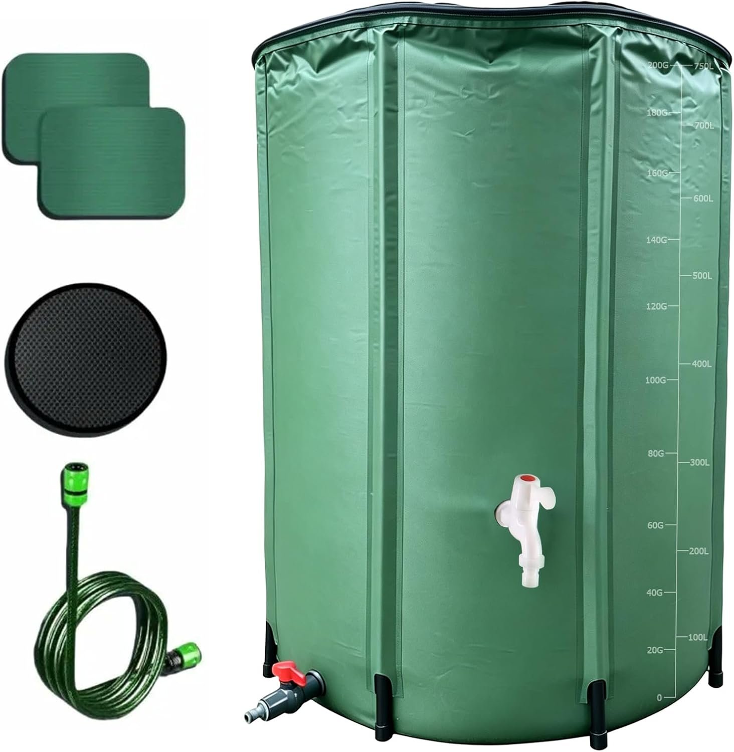 200Gal/750L Collapsible Rain Barrel, Rain Water Collection System Kit