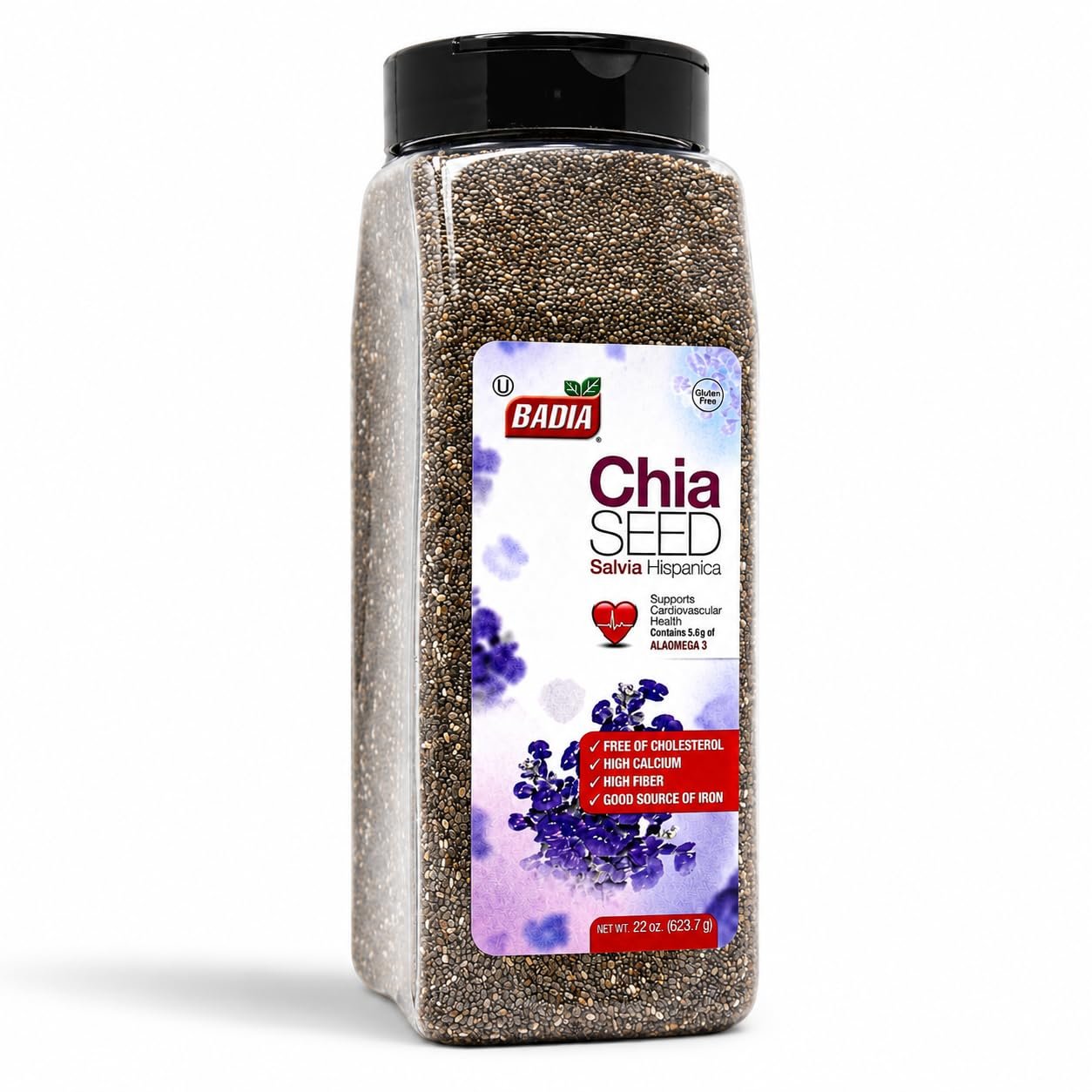 Badia Chia Seed, 22 oz – High Fiber Omega-3 Seeds for Smoothies