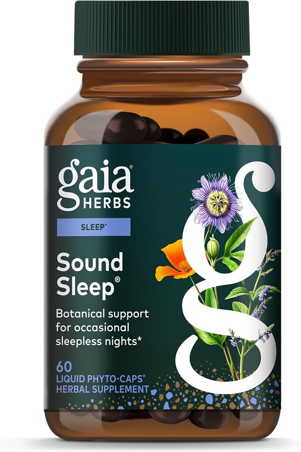 Gaia Herbs Sound Sleep, 60 Vegan Capsules, 20 Servings