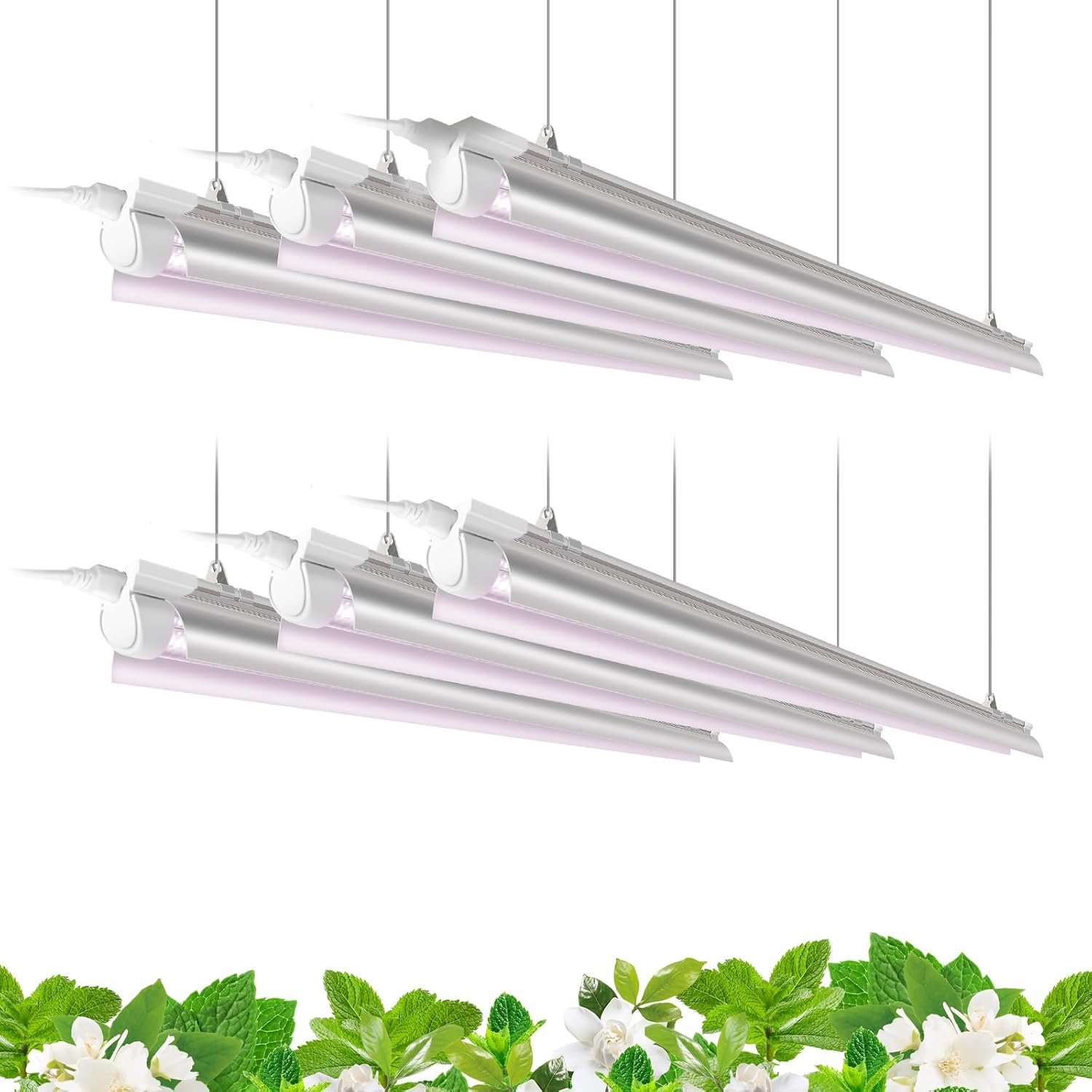 Barrina 4FT T8 Plant Grow Light, 42W Full Spectrum LED Growing Lamp, 6 Pack