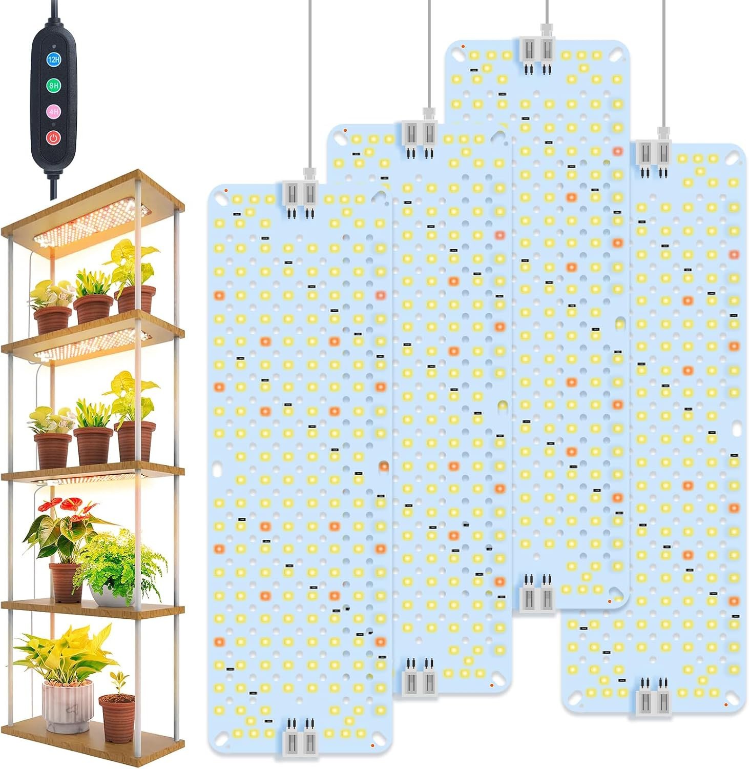 FECiDA High Output Flat Panel Grow Lights for Indoor Plants & Shelves