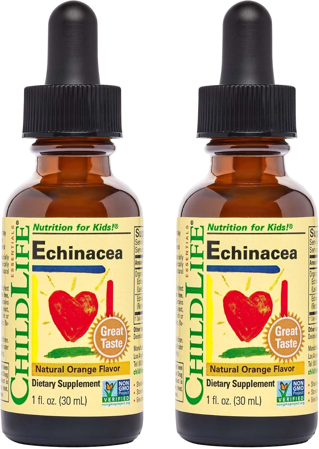 CHILDLIFE ESSENTIALS Echinacea for Kids, Orange, 1 Fl Oz (Pack of 2)