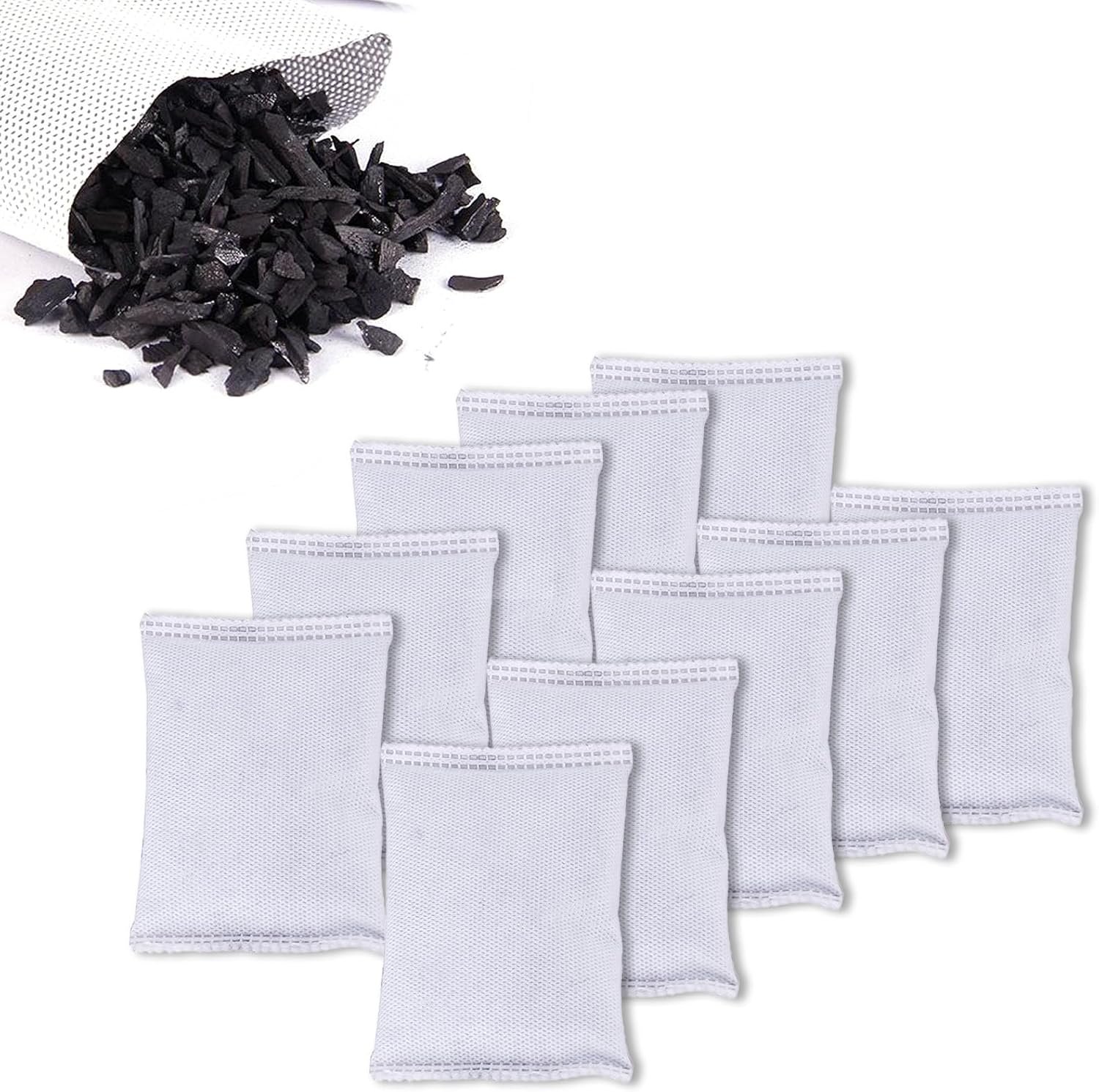 10 Pack Activated Charcoal Odor Absorbe Trash Can Deodorizer, Car Air Freshener, Shoe Deodorizer, Odor Eliminators For Storng Odor,50g/pack