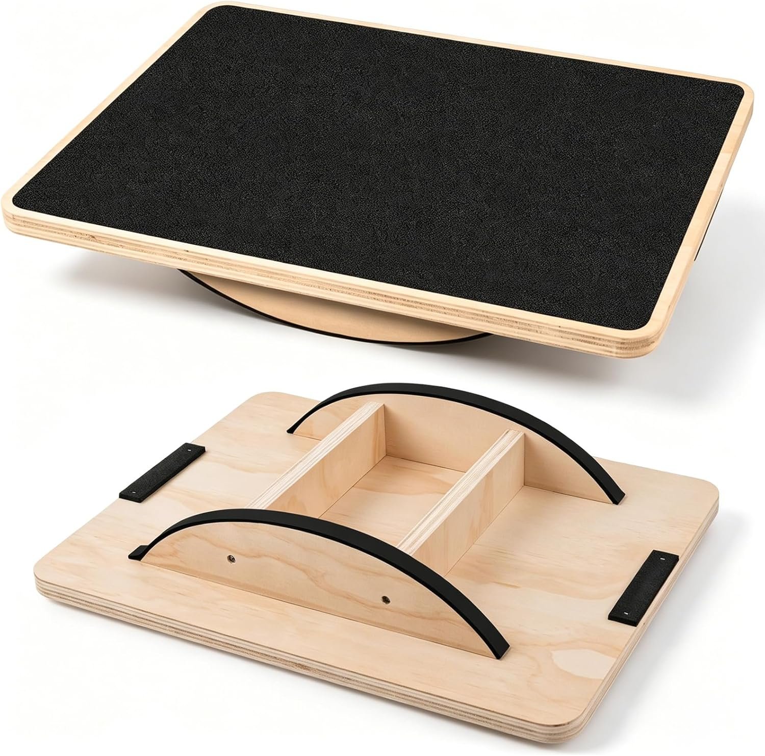 Wooden Balance Board, 350LBS Anti-Slip Balance Trainer