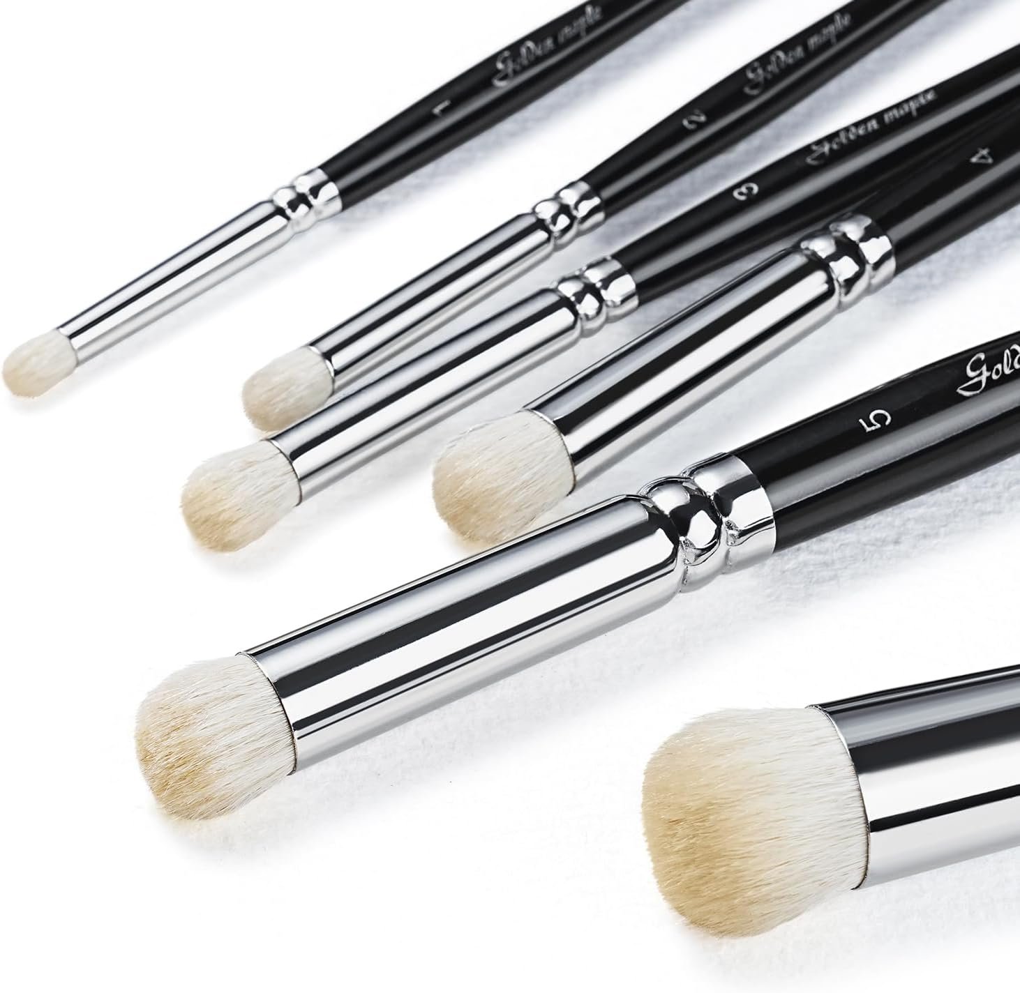 Golden Maple Dry Brush Set for Miniature Painting – 6PC Professional Detail Hobby Brushes for Models | Acrylic, Oil（Black）