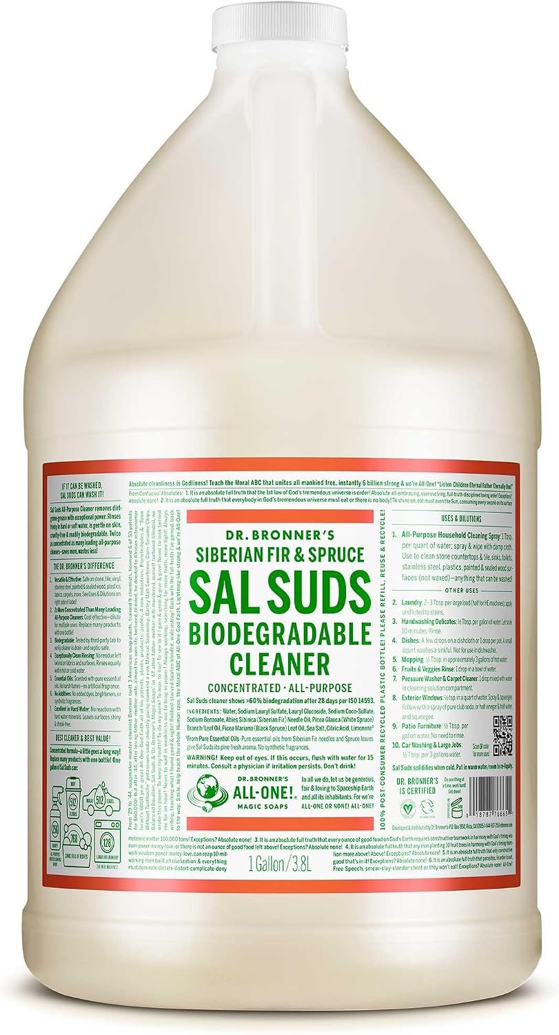 Dr. Bronner’s Sal Suds All-Purpose Cleaner, Fir & Spruce Pine, 1 Gallon