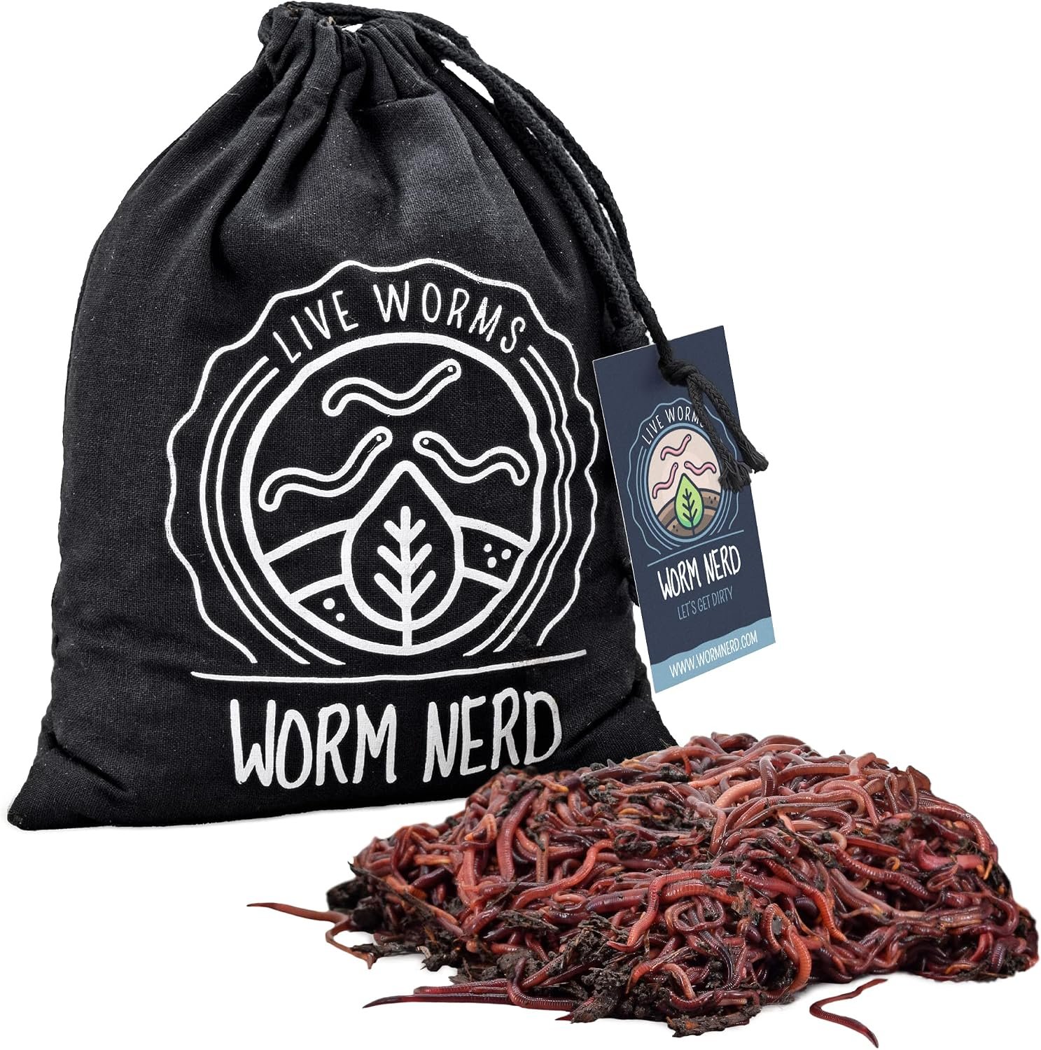 Worm Nerd Composting Red Wriggler Mix Live Compost Worms for Organic Materials – Sustainable Set for Better Soil Structure 100 Count *CANNOT SHIP TO HAWAII