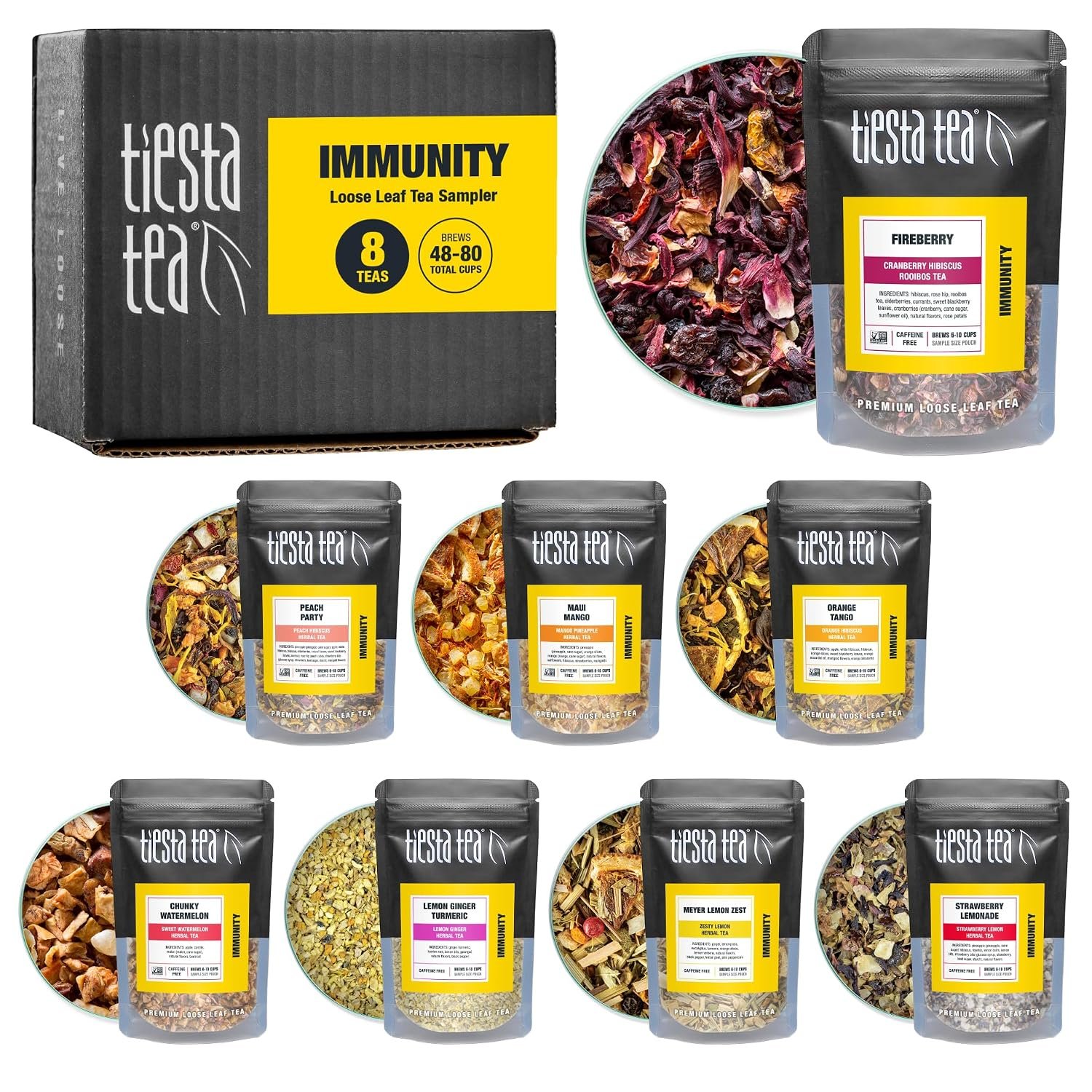 Tiesta Tea – Herbal & Rooibos Tea Sampler Dry Flight Set, Loose Leaf