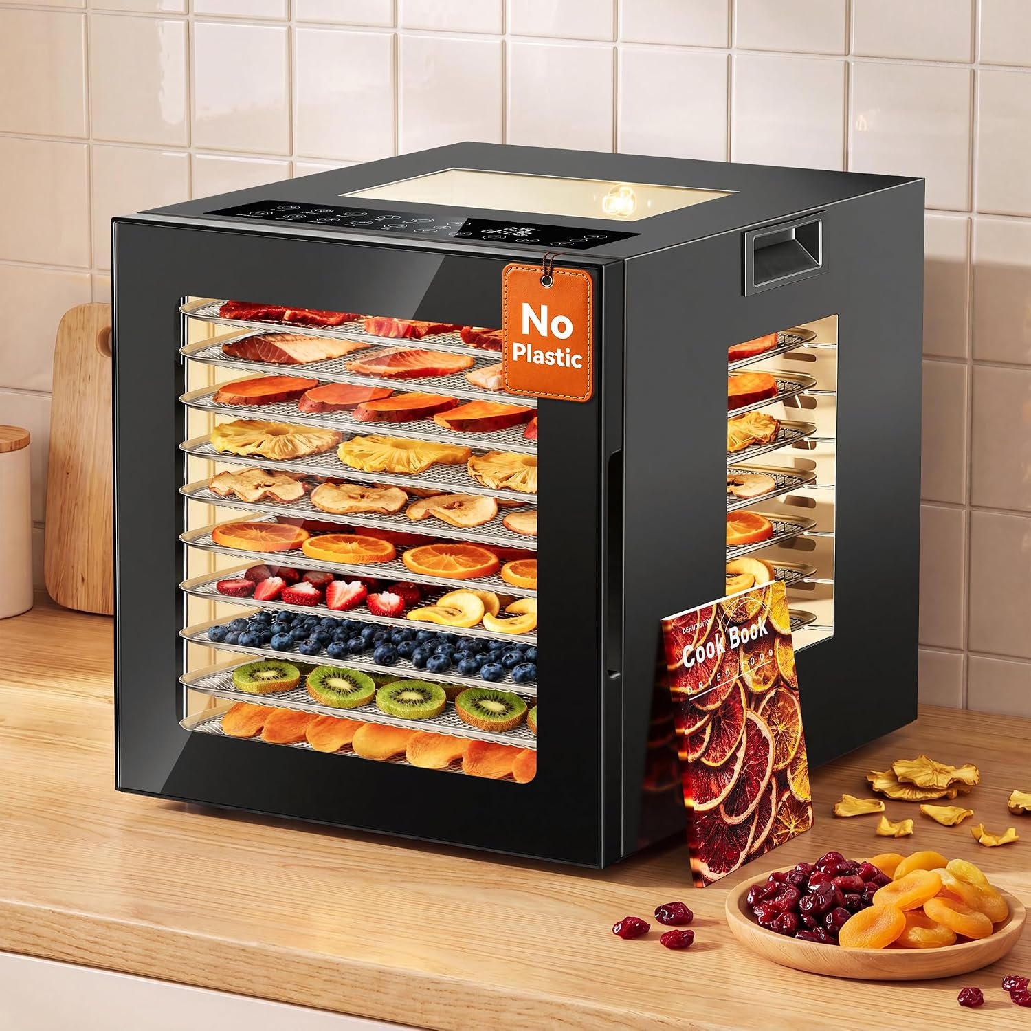 Manastin Food Dehydrator Machine 10 Stainless Steel Trays 10 Presets