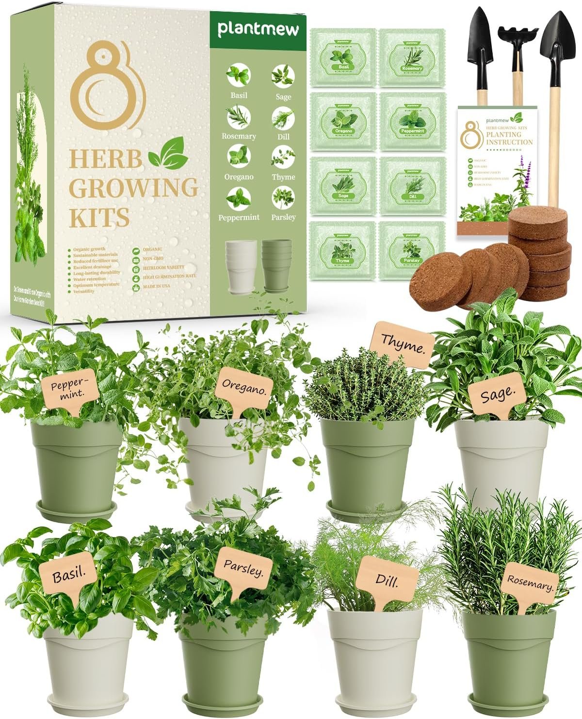 8 Herb Indoor Window Garden Kit – Complete Set with Tools – Unique Gift for Women, Mom, Friend – Birthday, Christmas, Mother’s Day – Beginner Gardening Lovers for Kitchen Windowsill